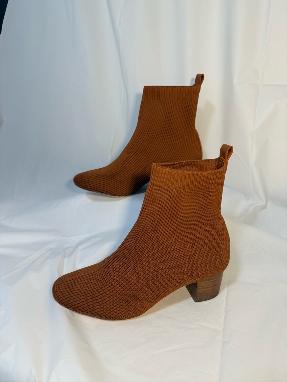 Joie Brown Knit Sock Ankle Boots